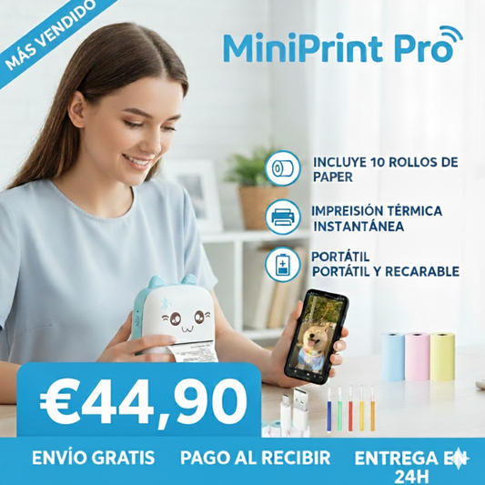 MiniPrint Pro® - Mini Impresora Portátil Bluetooth Para Android y iOS ✨